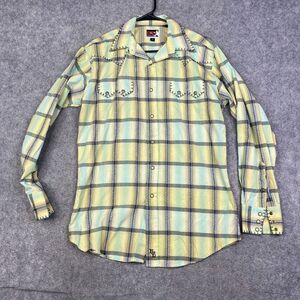 Brooks & Dunn Panhandle Slim Western Shirt Mens Medium Pearl Snap Long Sleeve M